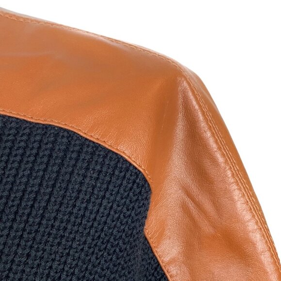 NWT Women's POLO RALPH LAUREN Sheep Leather & Silk Bld. Sweater $498 | Size OS - Picture 3 of 11